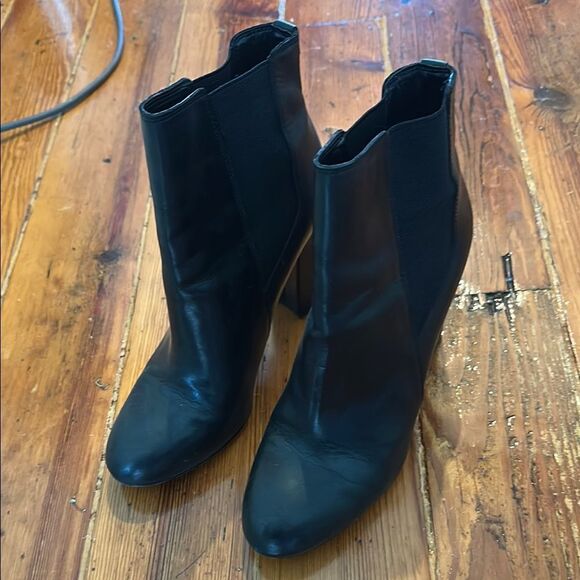 Sam Edelman Black Leather Ankle Boots - Picture 1 of 4